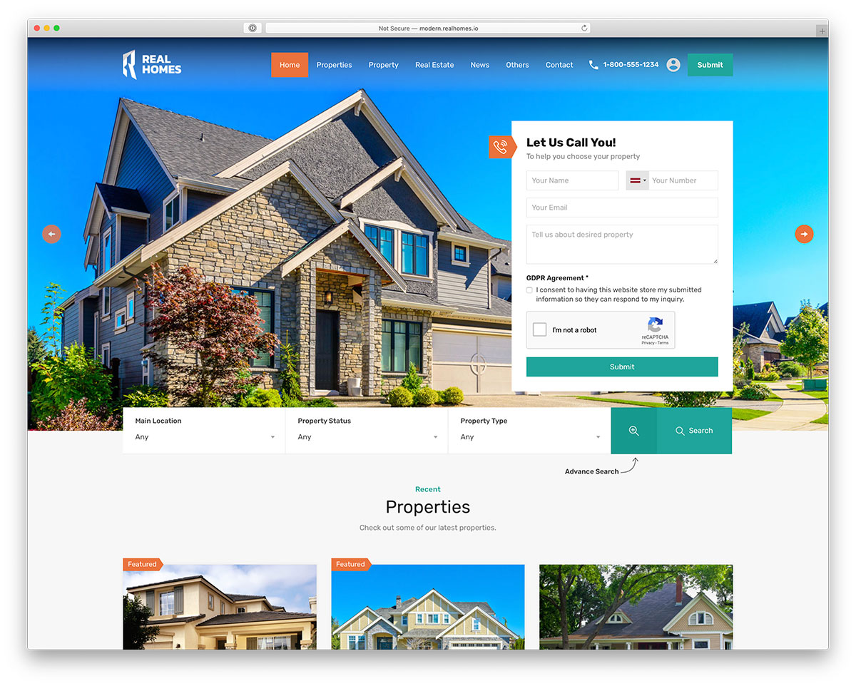 realhomes real estate wordpress website design ساخت سایت